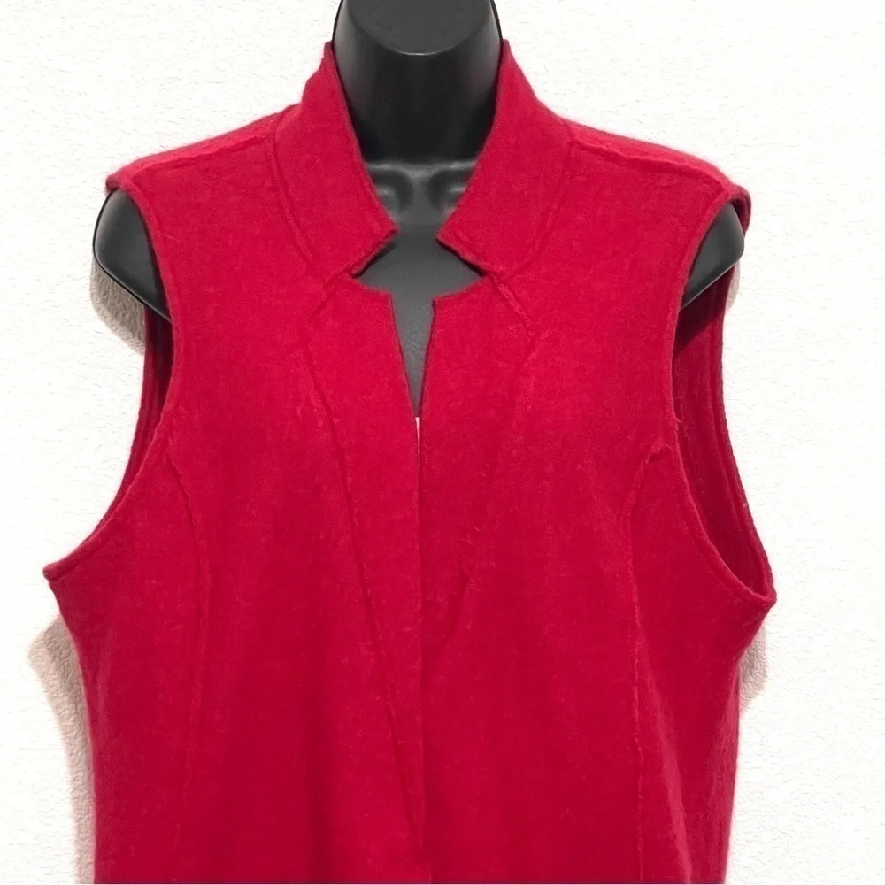 Chico's Woman Red 100% WOOL Cardigan Coat Jacket Size 2 US L/12